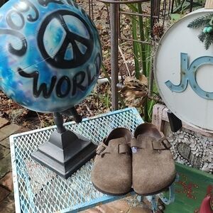 Birkenstock Suede Clog style Shoes - Brown GUC